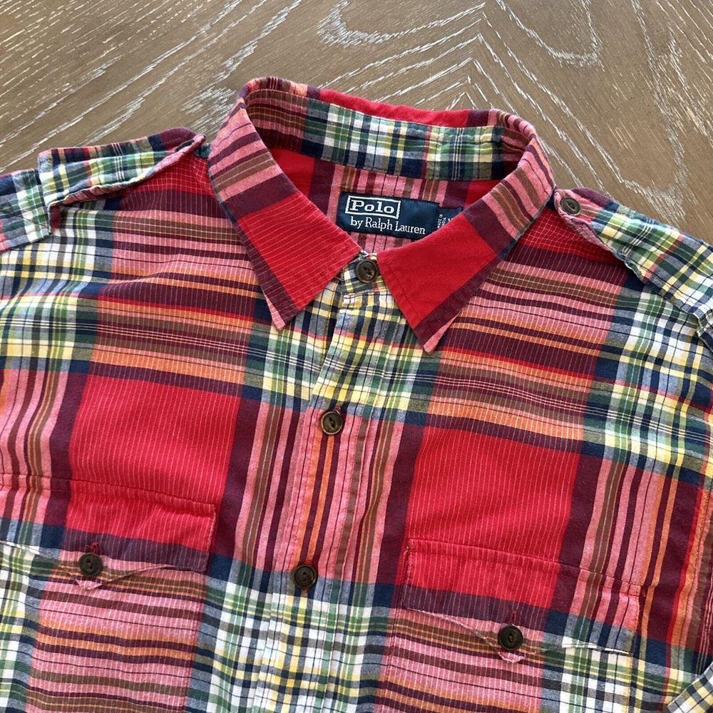 Polo Ralph Lauren Shirt Mens XL RED PLAID Button Down EXCELLENT ~ Fast Ship - Picture 2 of 7